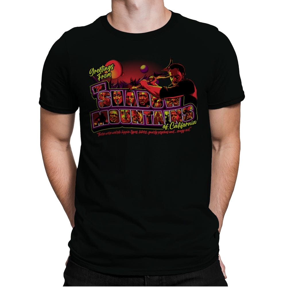 Greetings from The Shadow Mountains - Mens Premium T-Shirts RIPT Apparel Small / Black