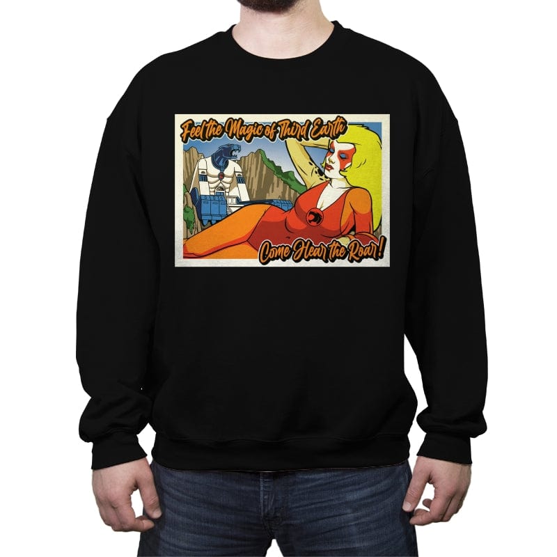 Greetings from Third Earth - Crew Neck Sweatshirt Crew Neck Sweatshirt RIPT Apparel Small / Black