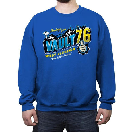 Greetings from WV Vault - Crew Neck Sweatshirt Crew Neck Sweatshirt RIPT Apparel Small / Royal