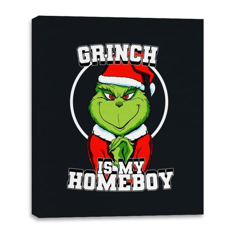Grinch Is My Homeboy - Canvas Wraps Canvas Wraps RIPT Apparel 16x20 / Black