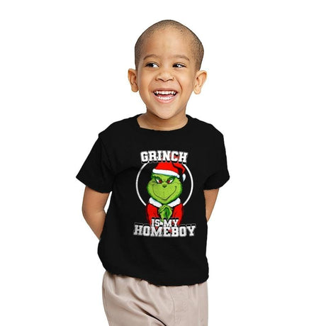 Grinch Is My Homeboy - Youth T-Shirts RIPT Apparel X-small / Black