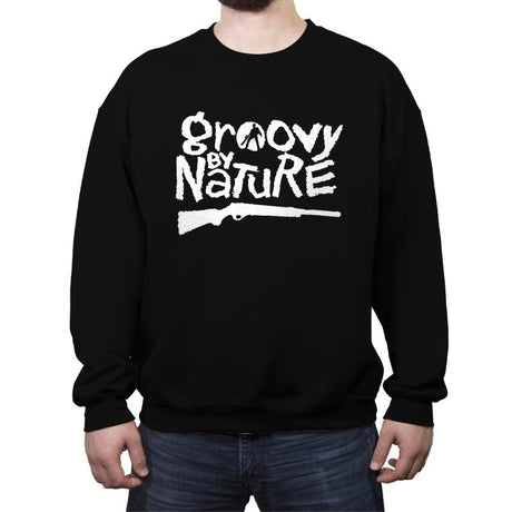 Groovy by Nature - Crew Neck Sweatshirt Crew Neck Sweatshirt RIPT Apparel Small / Black