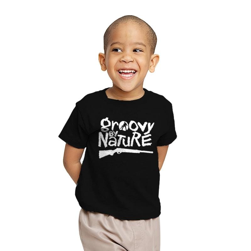 Groovy by Nature - Youth T-Shirts RIPT Apparel X-small / Black