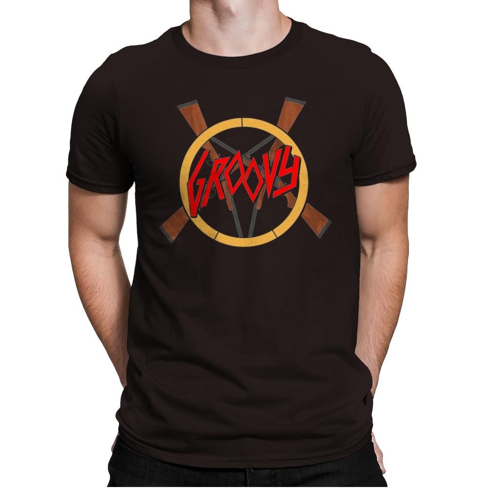 Groovy Demon Slayer - Mens Premium T-Shirts RIPT Apparel Small / Dark Chocolate