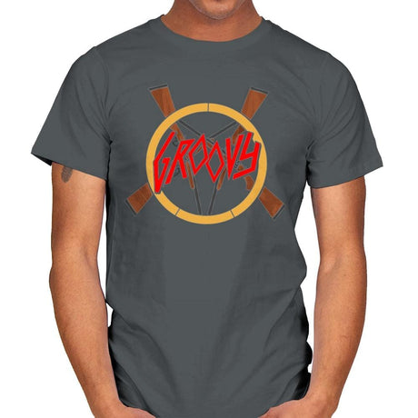 Groovy Demon Slayer - Mens T-Shirts RIPT Apparel Small / Charcoal