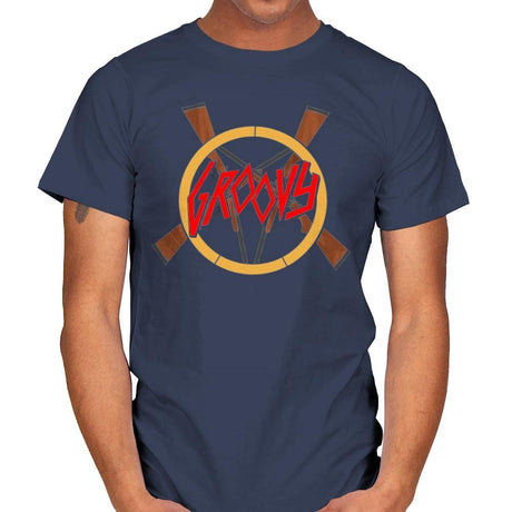 Groovy Demon Slayer - Mens T-Shirts RIPT Apparel Small / Navy