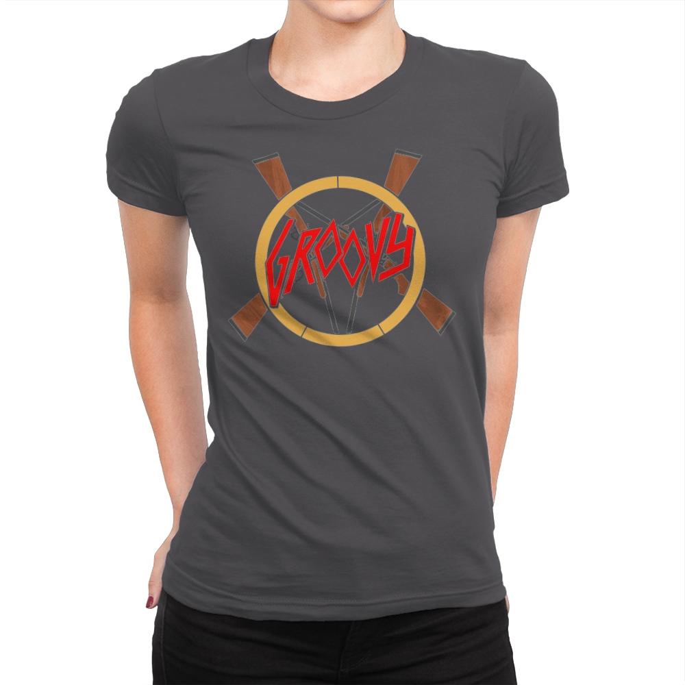 Groovy Demon Slayer - Womens Premium T-Shirts RIPT Apparel Small / Heavy Metal
