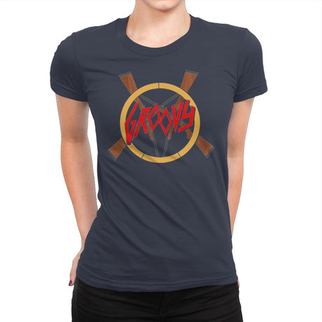 Groovy Demon Slayer - Womens Premium T-Shirts RIPT Apparel Small / Indigo