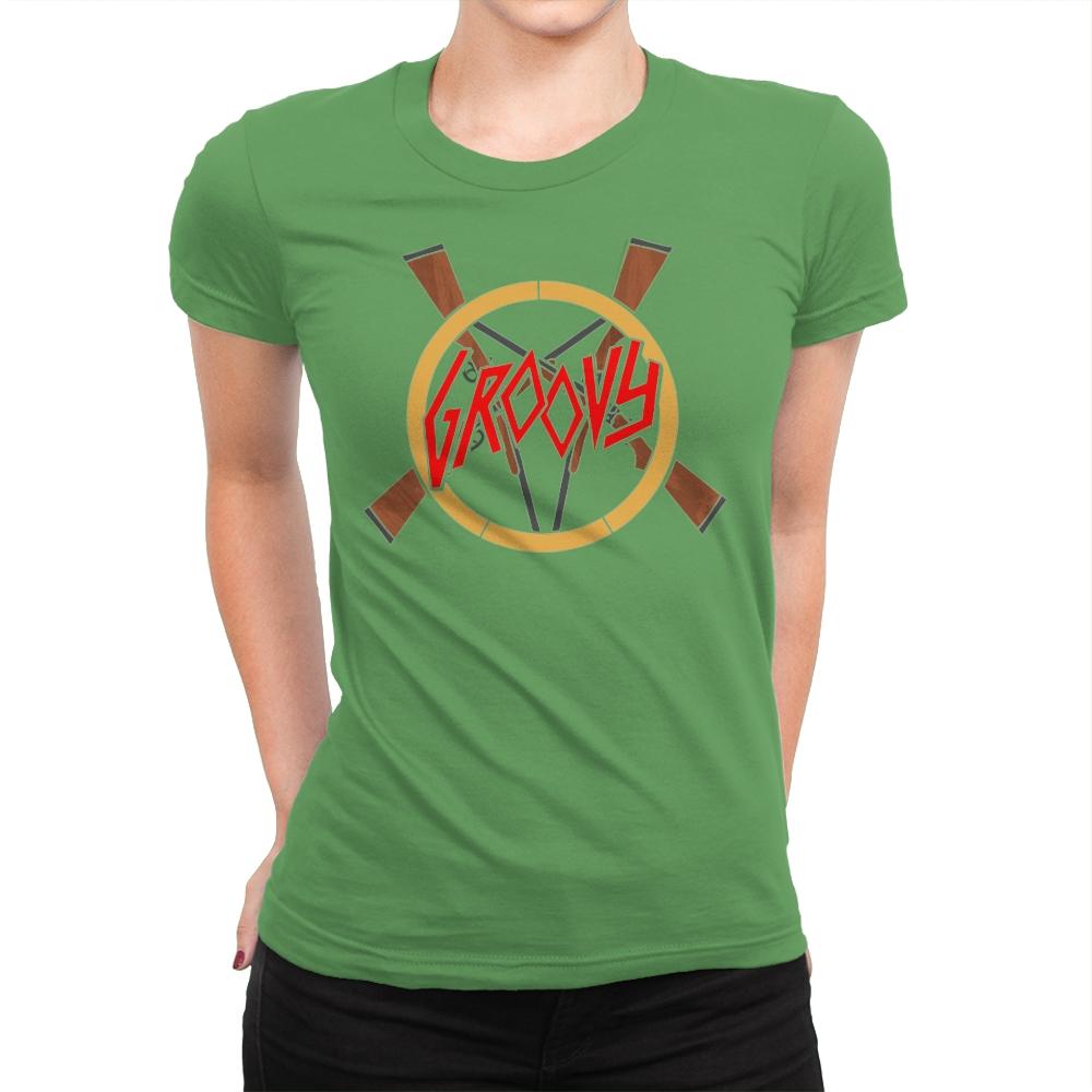 Groovy Demon Slayer - Womens Premium T-Shirts RIPT Apparel Small / Kelly Green