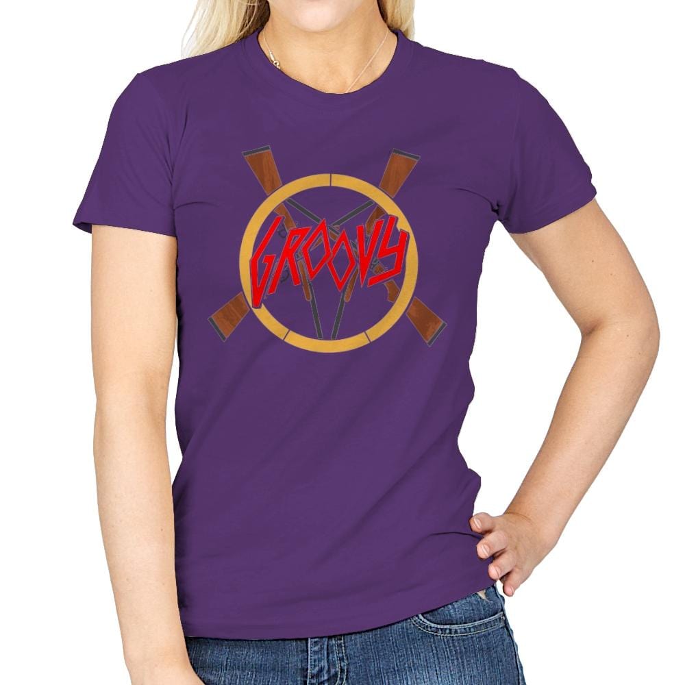 Groovy Demon Slayer - Womens T-Shirts RIPT Apparel Small / Purple