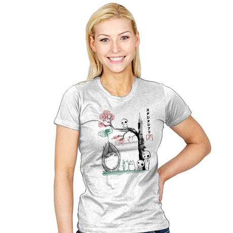Growing Trees Sumi-e - Womens T-Shirts RIPT Apparel