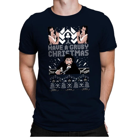 Gruby Christmas - Ugly Holiday - Mens Premium T-Shirts RIPT Apparel Small / Midnight Navy