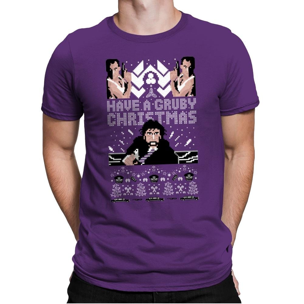 Gruby Christmas - Ugly Holiday - Mens Premium T-Shirts RIPT Apparel Small / Purple Rush