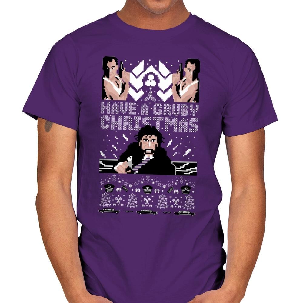 Gruby Christmas - Ugly Holiday - Mens T-Shirts RIPT Apparel Small / Purple