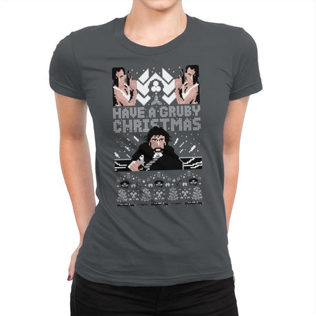 Gruby Christmas - Ugly Holiday - Womens Premium T-Shirts RIPT Apparel Small / Heavy Metal