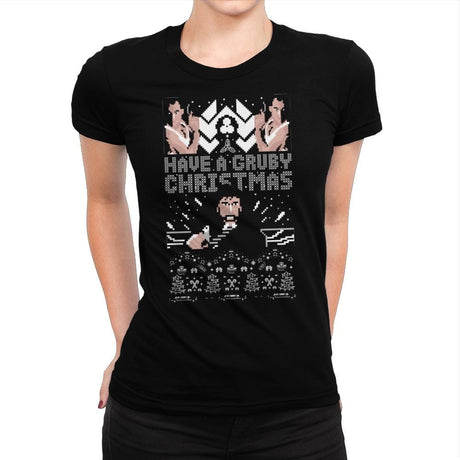 Gruby Christmas - Ugly Holiday - Womens Premium T-Shirts RIPT Apparel Small / Indigo