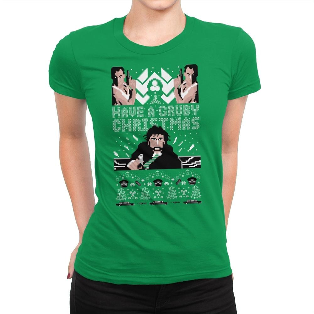 Gruby Christmas - Ugly Holiday - Womens Premium T-Shirts RIPT Apparel Small / Kelly Green