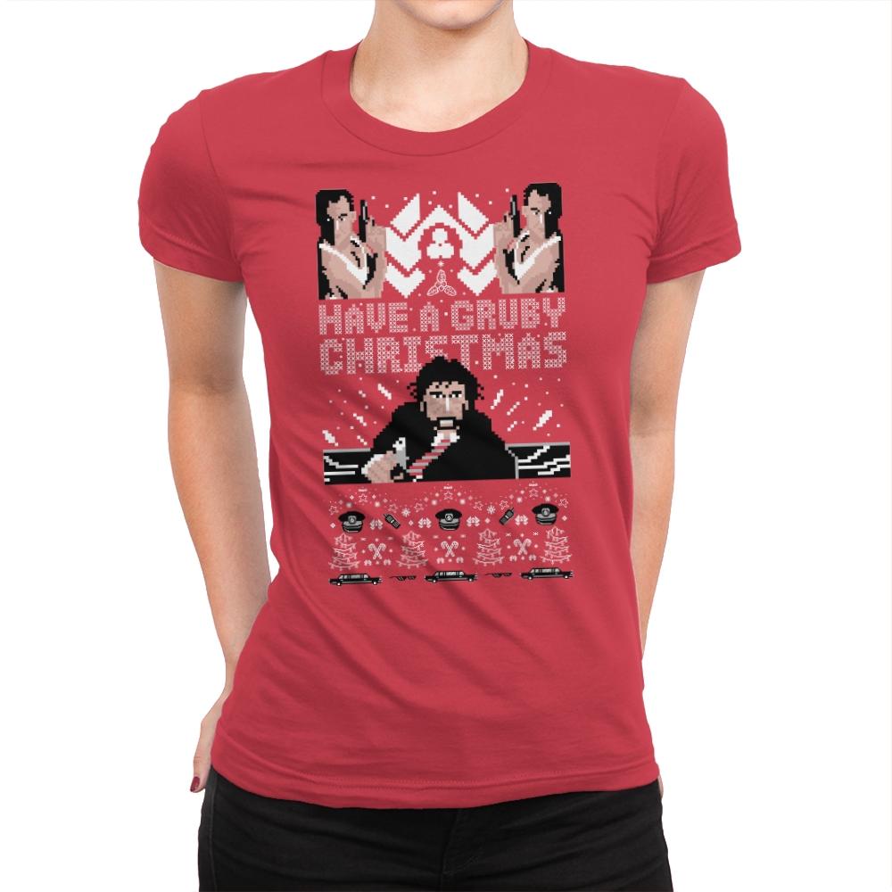 Gruby Christmas - Ugly Holiday - Womens Premium T-Shirts RIPT Apparel Small / Red