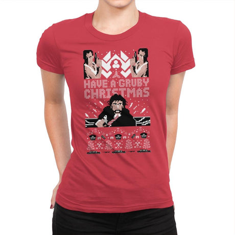 Gruby Christmas - Ugly Holiday - Womens Premium T-Shirts RIPT Apparel Small / Red