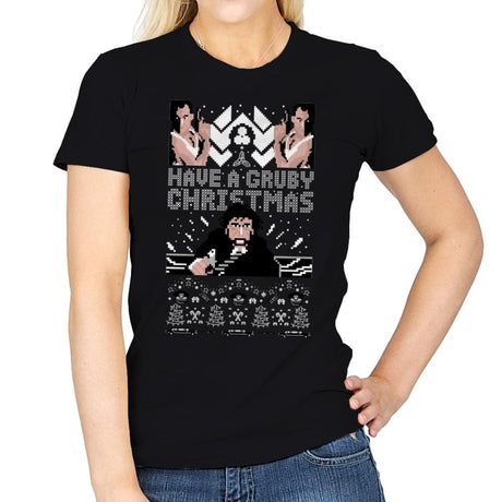 Gruby Christmas - Ugly Holiday - Womens T-Shirts RIPT Apparel Small / Black