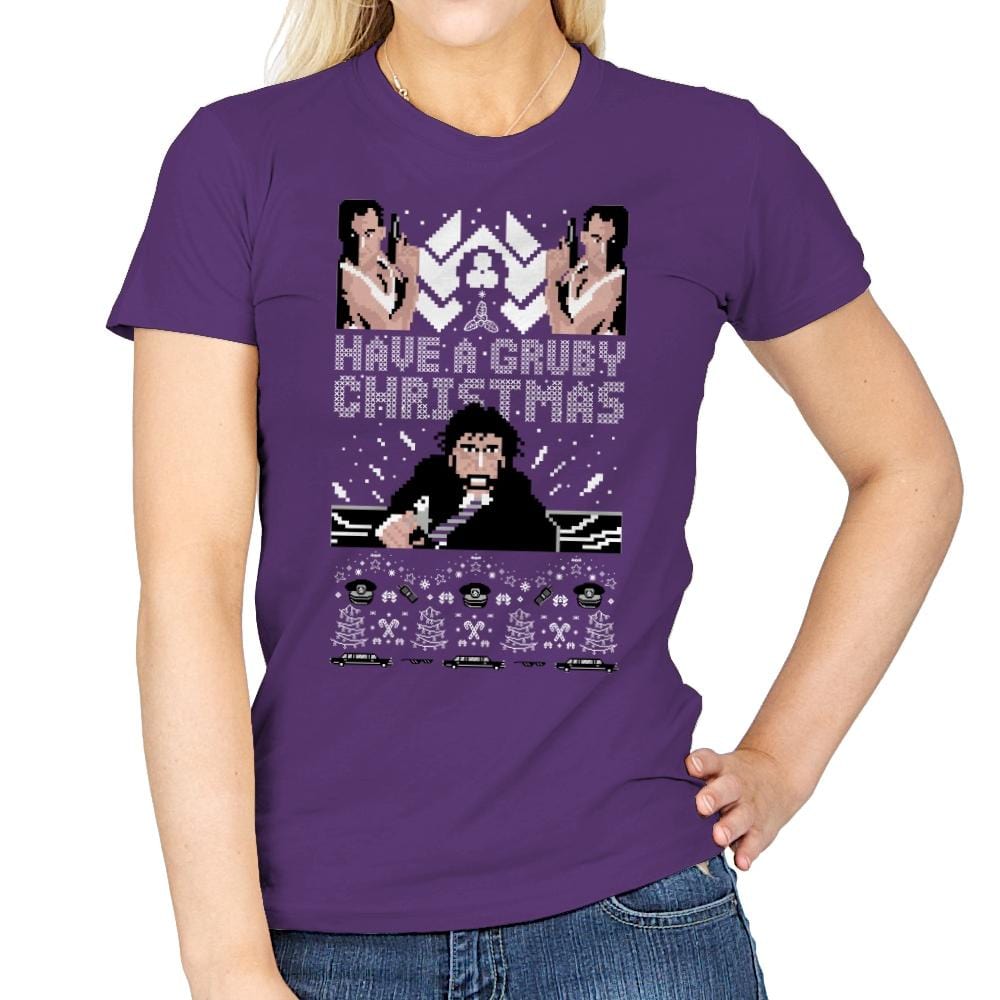 Gruby Christmas - Ugly Holiday - Womens T-Shirts RIPT Apparel Small / Purple