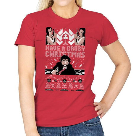 Gruby Christmas - Ugly Holiday - Womens T-Shirts RIPT Apparel Small / Red