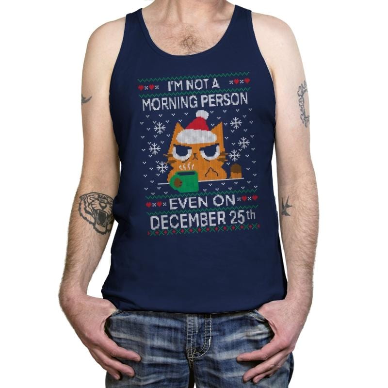 Grumpy Xmas Morning - Tanktop Tanktop RIPT Apparel X-Small / Navy