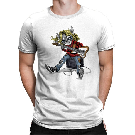 Grunge Cat - Mens Premium T-Shirts RIPT Apparel Small / White