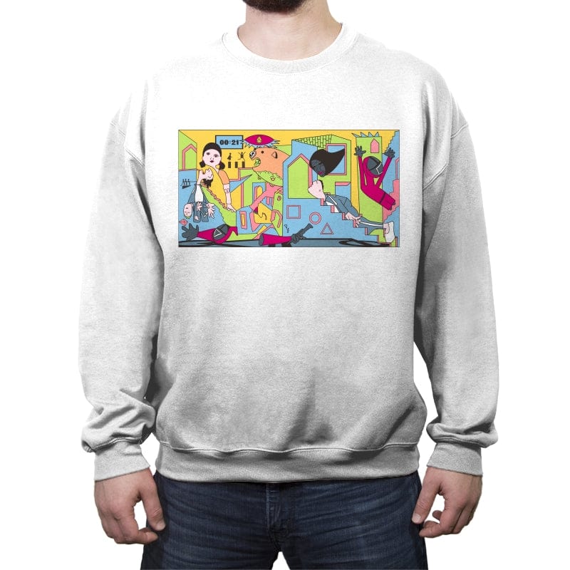 Guernica Game - Crew Neck Sweatshirt Crew Neck Sweatshirt RIPT Apparel Small / White