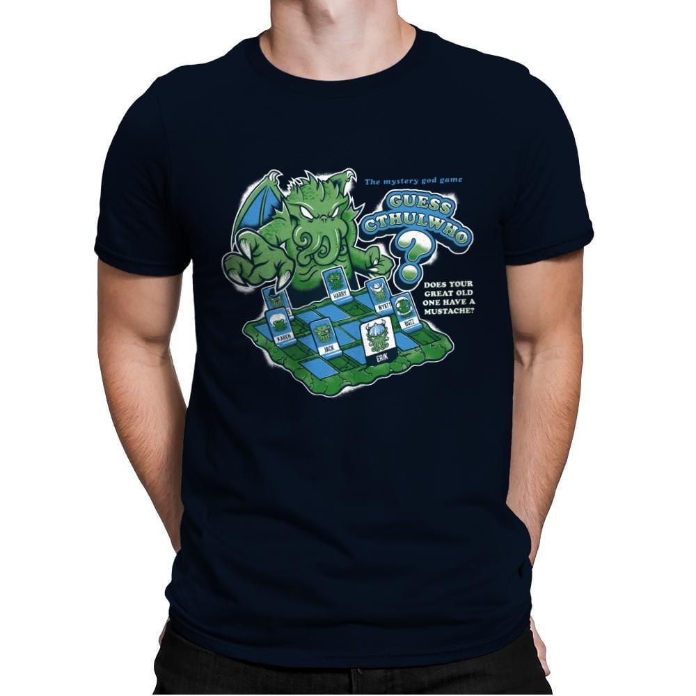Guess Cthulwho - Mens Premium T-Shirts RIPT Apparel Small / Midnight Navy