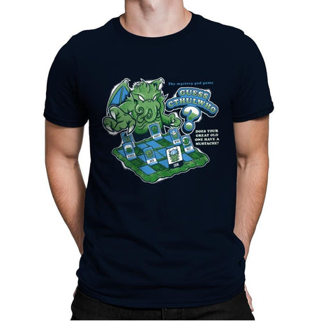 Guess Cthulwho - Mens Premium T-Shirts RIPT Apparel Small / Midnight Navy