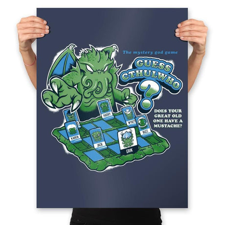 Guess Cthulwho - Prints Posters RIPT Apparel 18x24 / Navy