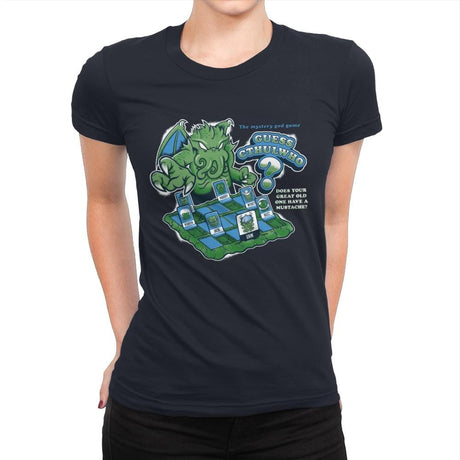 Guess Cthulwho - Womens Premium T-Shirts RIPT Apparel Small / Midnight Navy