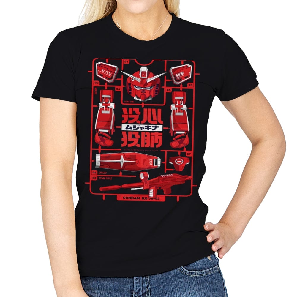 Gundam RX-78-02 Blueprint - Womens T-Shirts RIPT Apparel Small / Black