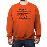 Guns Don't Kill Walkers - Crew Neck Sweatshirt Crew Neck Sweatshirt RIPT Apparel Small / Orange