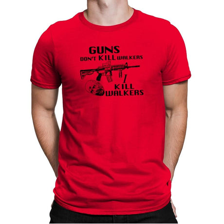 Guns Don't Kill Walkers Exclusive - Mens Premium T-Shirts RIPT Apparel Small / Red