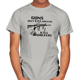 Guns Don't Kill Walkers Exclusive - Mens T-Shirts RIPT Apparel Small / Ice Grey