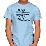 Guns Don't Kill Walkers Exclusive - Mens T-Shirts RIPT Apparel Small / Light Blue