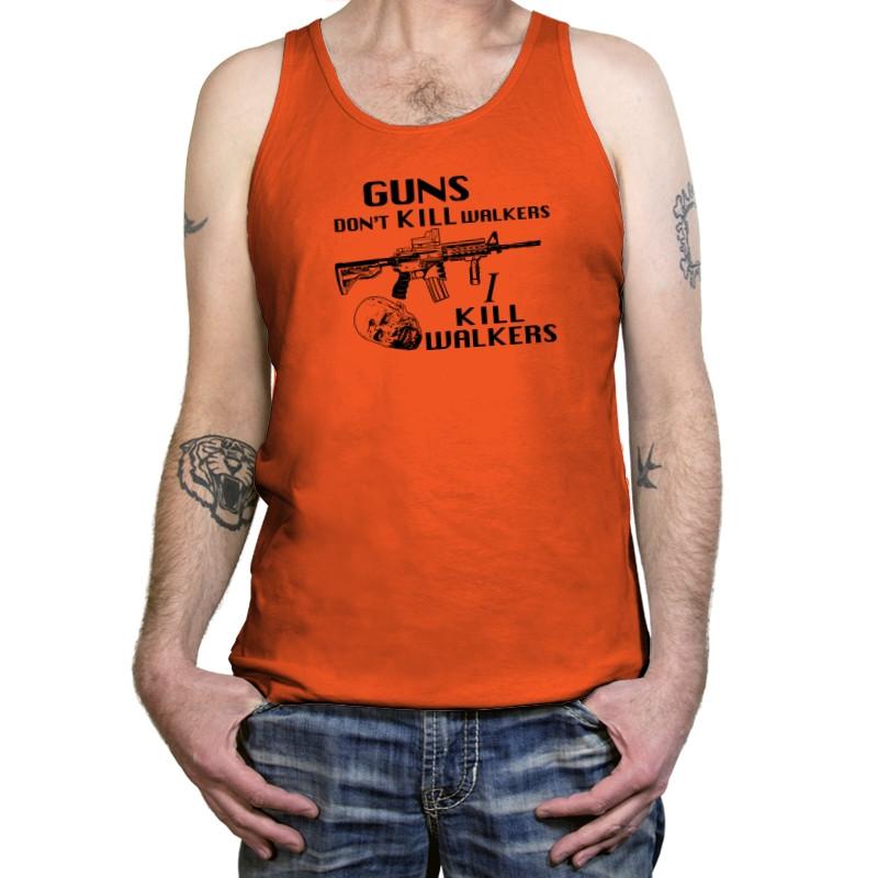 Guns Don't Kill Walkers - Tanktop Tanktop RIPT Apparel X-Small / Orange