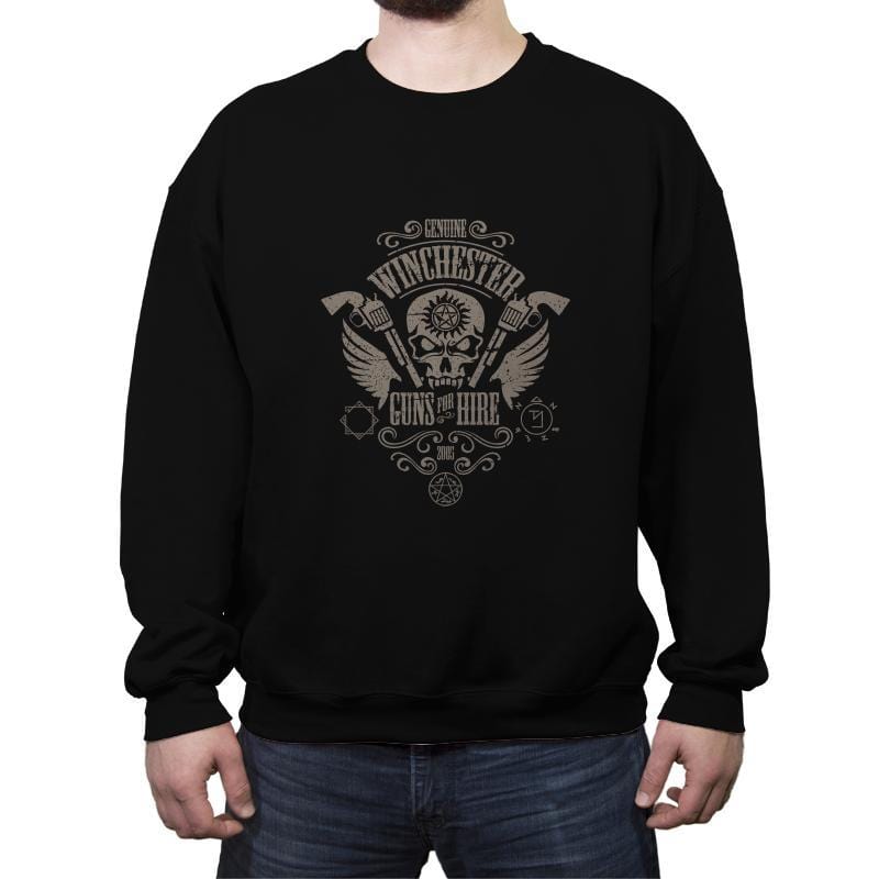 Guns for Hire - Crew Neck Sweatshirt Crew Neck Sweatshirt RIPT Apparel Small / Black