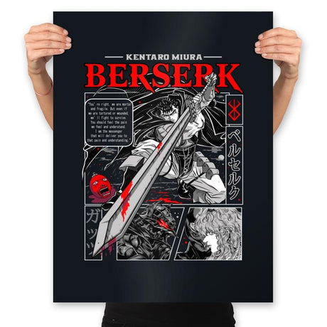 Guts Vs Griffith - Prints Posters RIPT Apparel 18x24 / Black