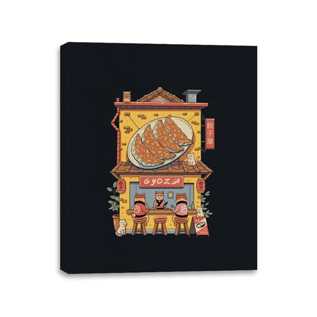 Gyoza Neko House - Canvas Wraps Canvas Wraps RIPT Apparel 11x14 / Black