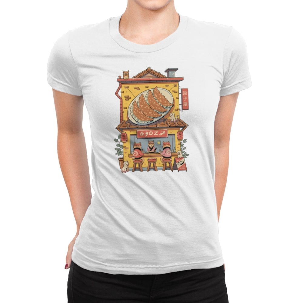 Gyoza Neko House - Womens Premium T-Shirts RIPT Apparel Small / White