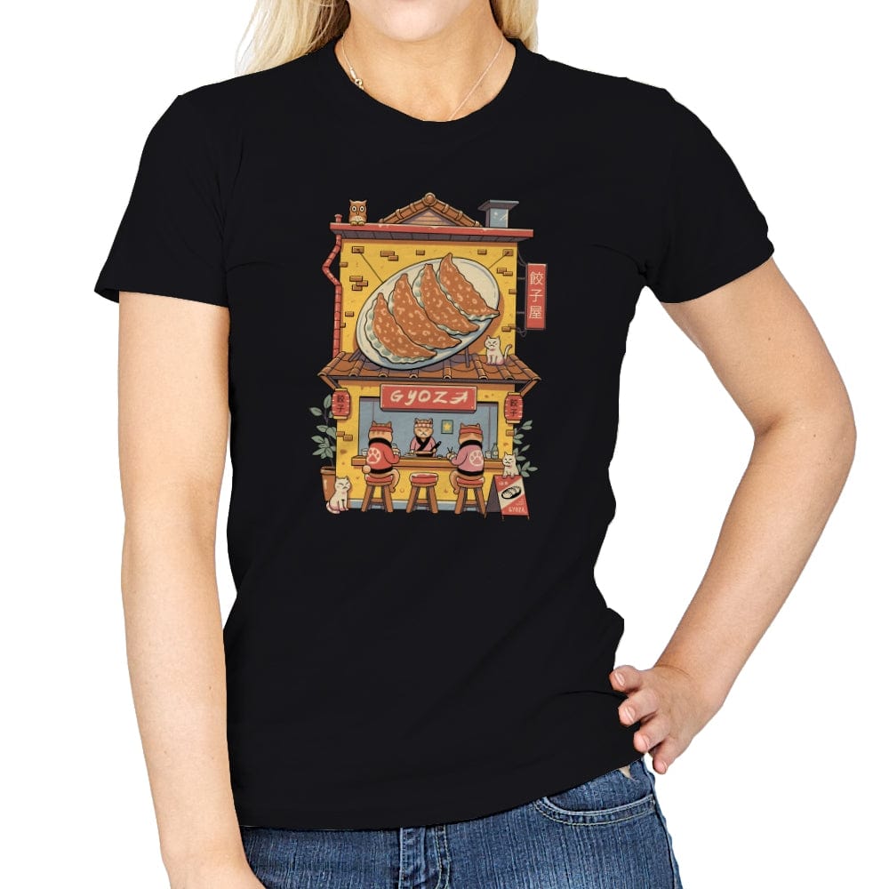 Gyoza Neko House - Womens T-Shirts RIPT Apparel Small / Black