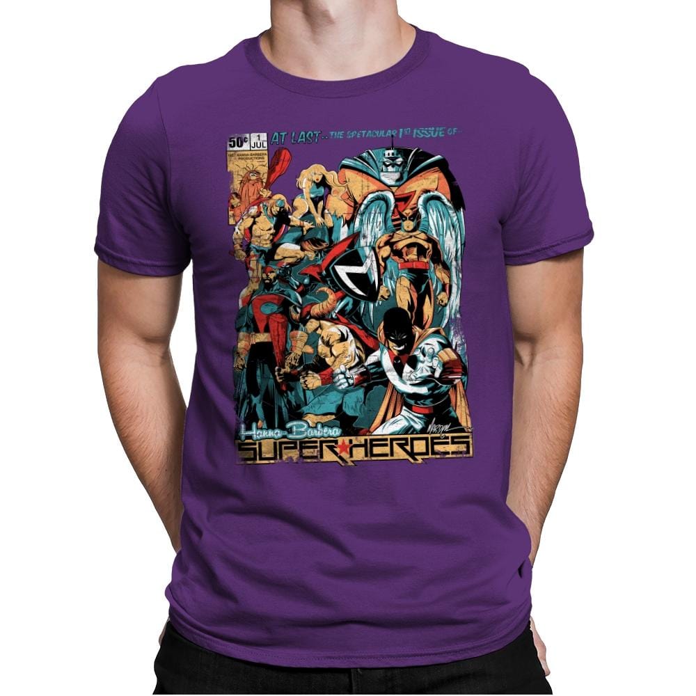 H.B. Super Heroes - Best Seller - Mens Premium T-Shirts RIPT Apparel Small / Purple Rush