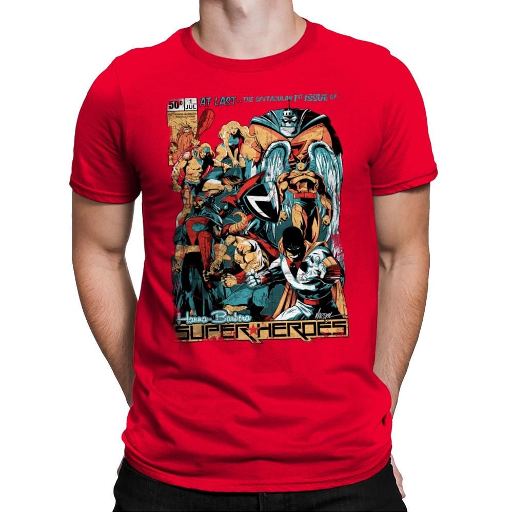 H.B. Super Heroes - Best Seller - Mens Premium T-Shirts RIPT Apparel Small / Red