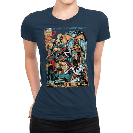 H.B. Super Heroes - Best Seller - Womens Premium T-Shirts RIPT Apparel Small / Midnight Navy
