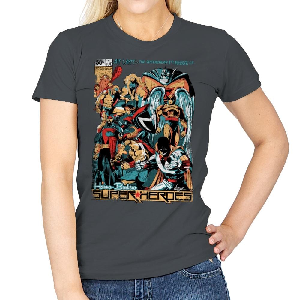H.B. Super Heroes - Best Seller - Womens T-Shirts RIPT Apparel Small / Charcoal