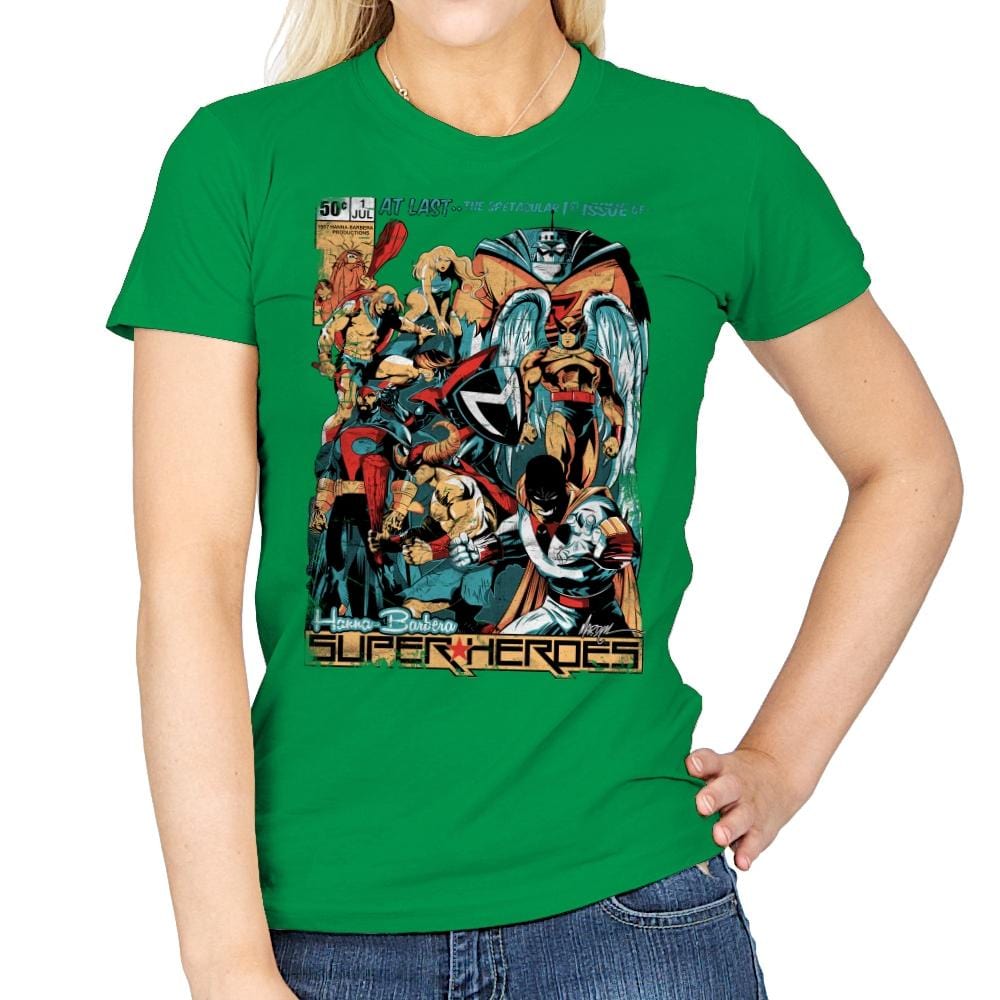 H.B. Super Heroes - Best Seller - Womens T-Shirts RIPT Apparel Small / Irish Green