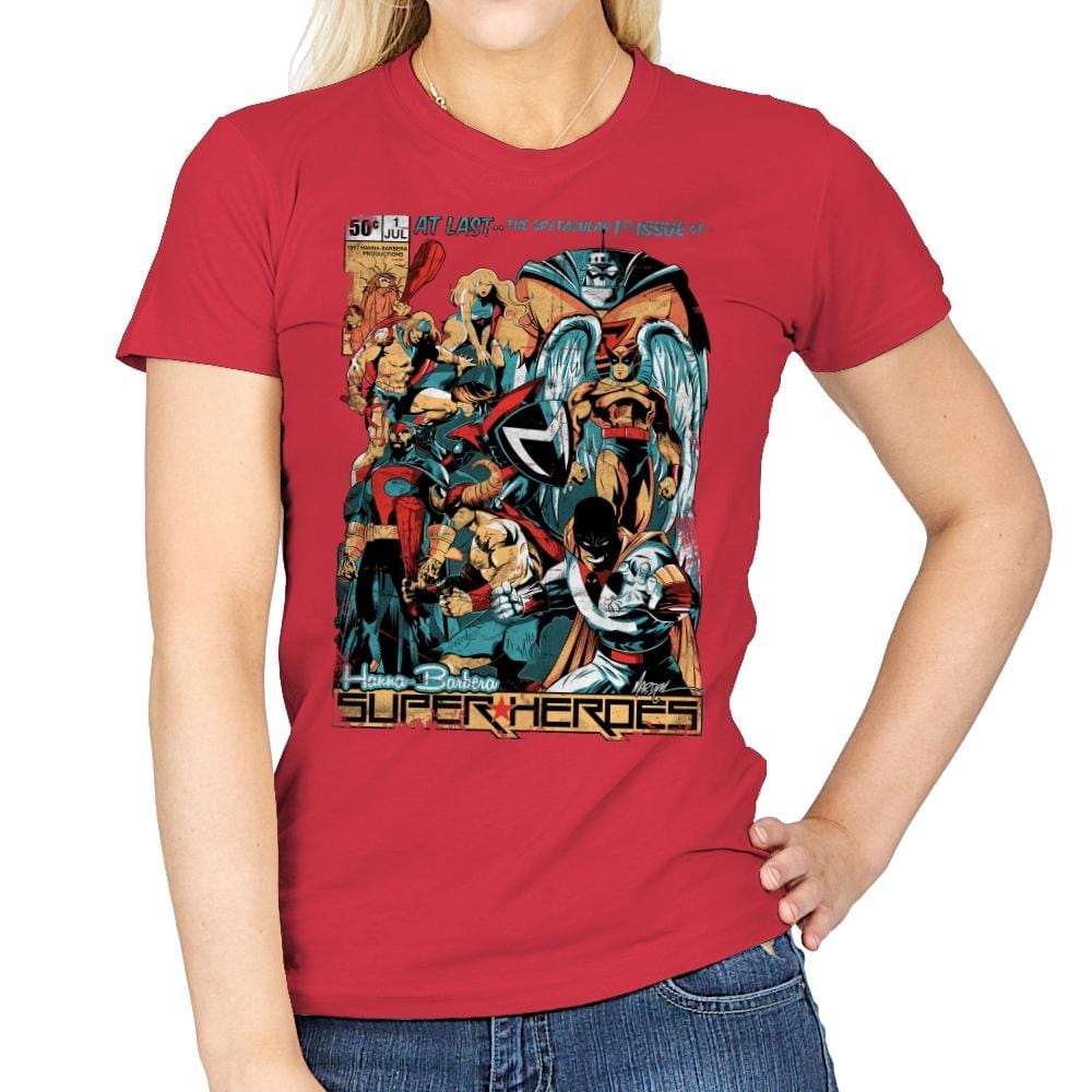 H.B. Super Heroes - Best Seller - Womens T-Shirts RIPT Apparel Small / Red